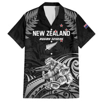 Custom New Zealand 2024 Rugby Family Matching Short Sleeve Bodycon Dress and Hawaiian Shirt Silver Fern Aotearoa Kiwi LT01 Dad's Shirt - Short Sleeve Black - Polynesian Pride