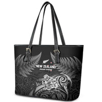 New Zealand 2024 Rugby Leather Tote Bag Silver Fern Aotearoa Kiwi