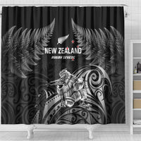 New Zealand 2024 Rugby Shower Curtain Silver Fern Aotearoa Kiwi LT01 - Polynesian Pride