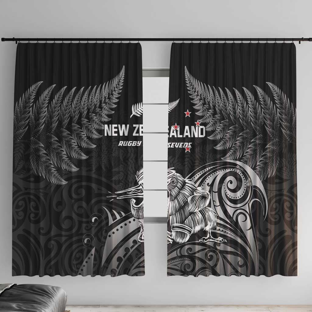 New Zealand 2024 Rugby Window Curtain Silver Fern Aotearoa Kiwi
