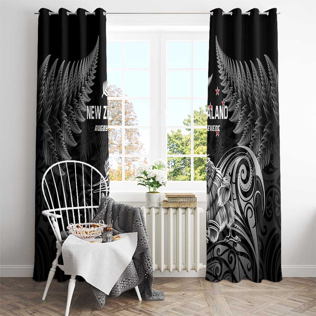 New Zealand 2024 Rugby Window Curtain Silver Fern Aotearoa Kiwi