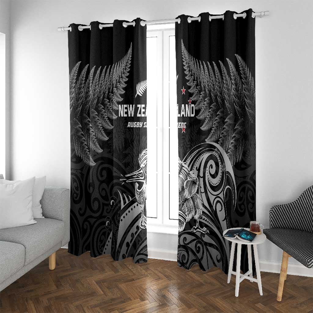 New Zealand 2024 Rugby Window Curtain Silver Fern Aotearoa Kiwi