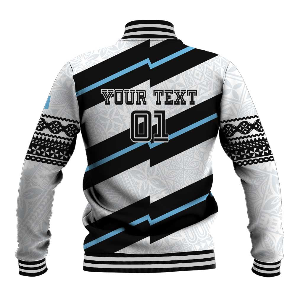 Custom Fiji 2024 Rugby Baseball Jacket Fijian Tapa Pattern