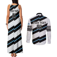 Custom Fiji 2024 Rugby Couples Matching Tank Maxi Dress and Long Sleeve Button Shirt Fijian Tapa Pattern