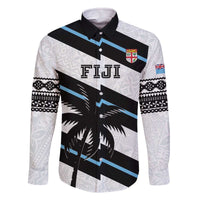 Custom Fiji 2024 Rugby Family Matching Off The Shoulder Long Sleeve Dress and Hawaiian Shirt Fijian Tapa Pattern