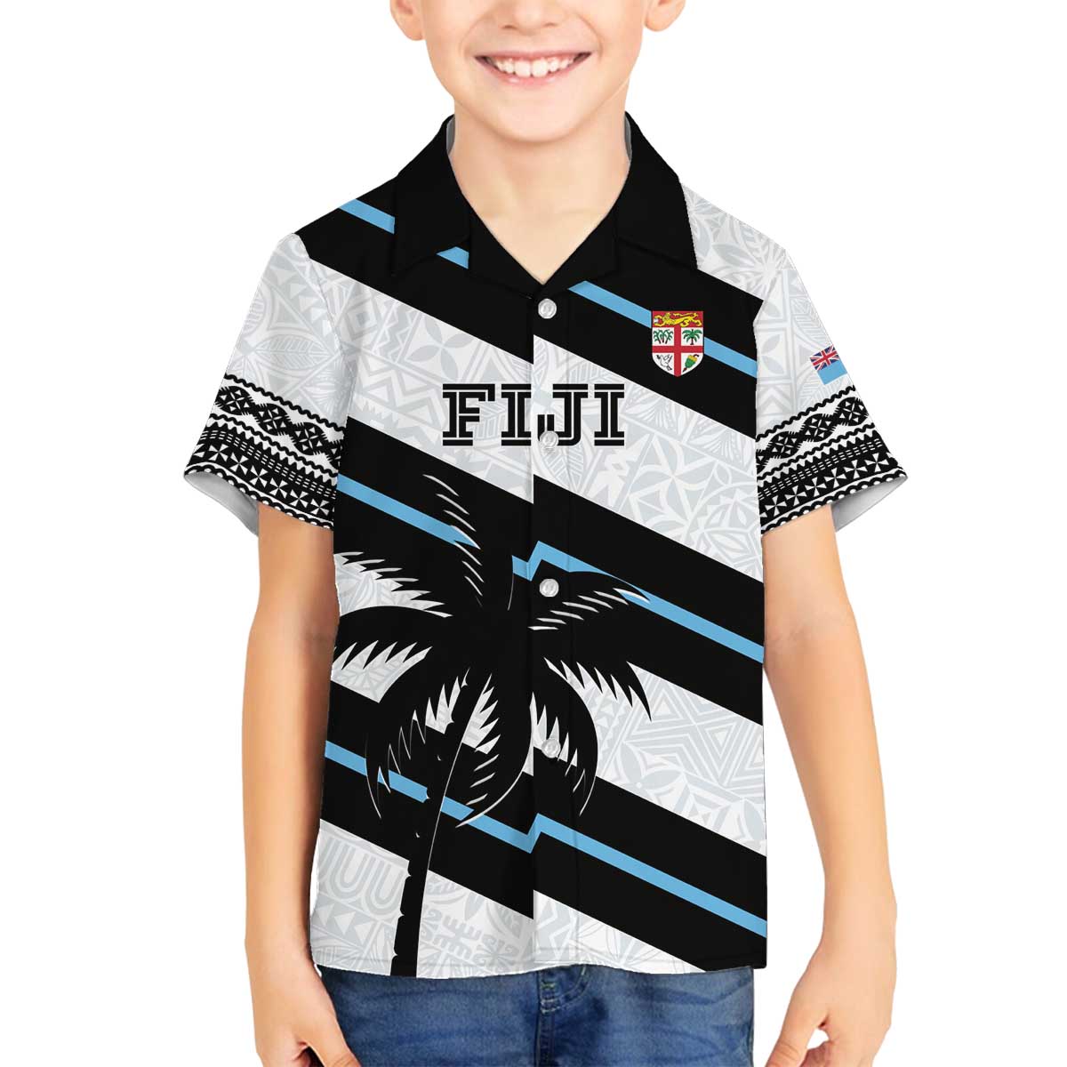 Custom Fiji 2024 Rugby Family Matching Puletasi and Hawaiian Shirt Fijian Tapa Pattern