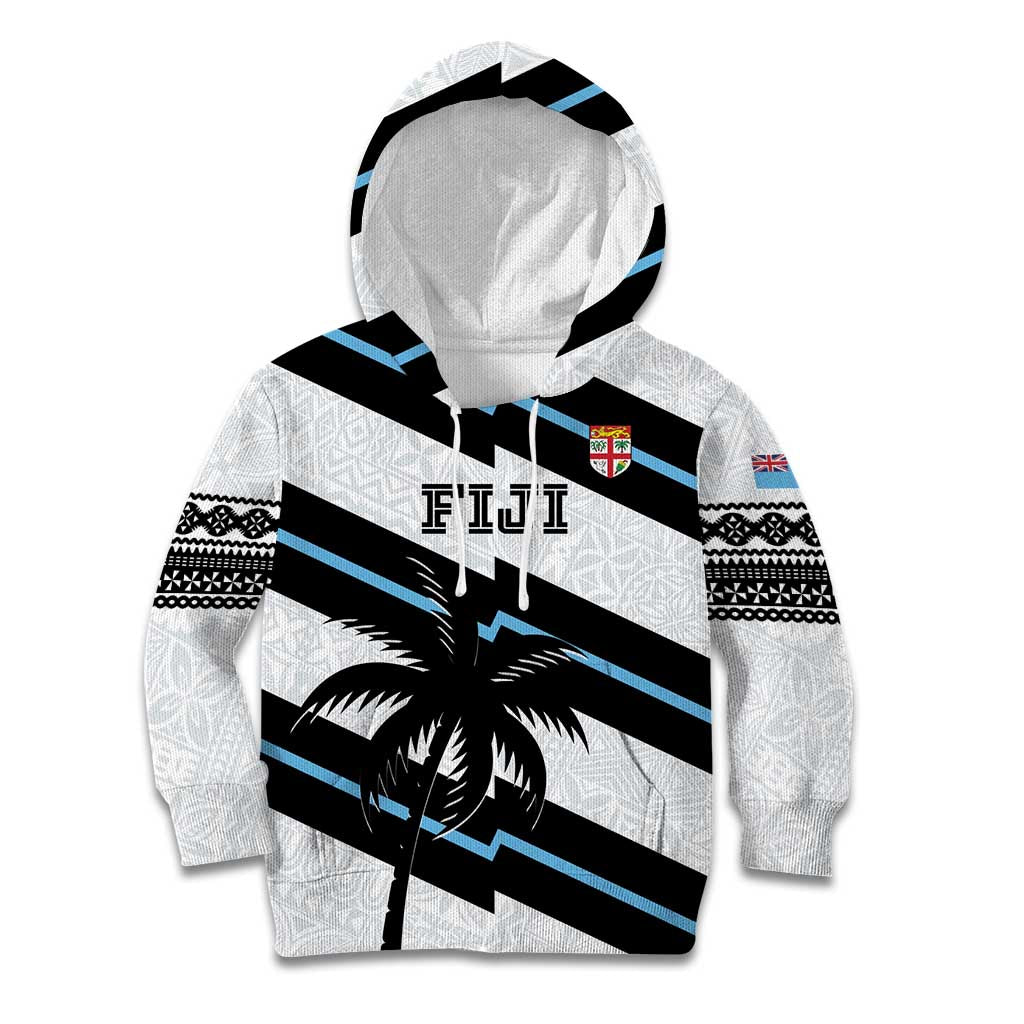 Custom Fiji 2024 Rugby Kid Hoodie Fijian Tapa Pattern