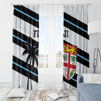 Fiji 2024 Rugby Window Curtain Fijian Tapa Pattern