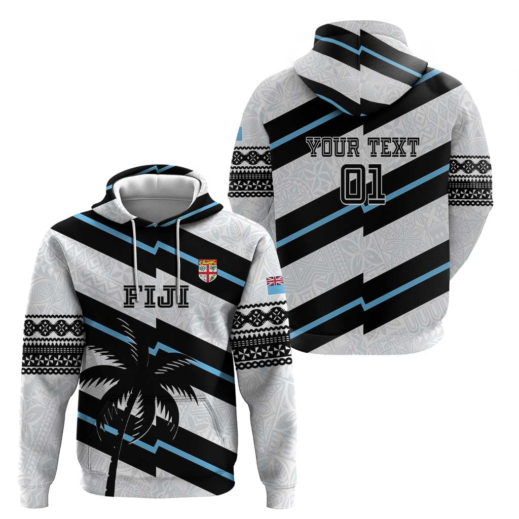 Custom Fiji 2024 Rugby Zip Hoodie Fijian Tapa Pattern