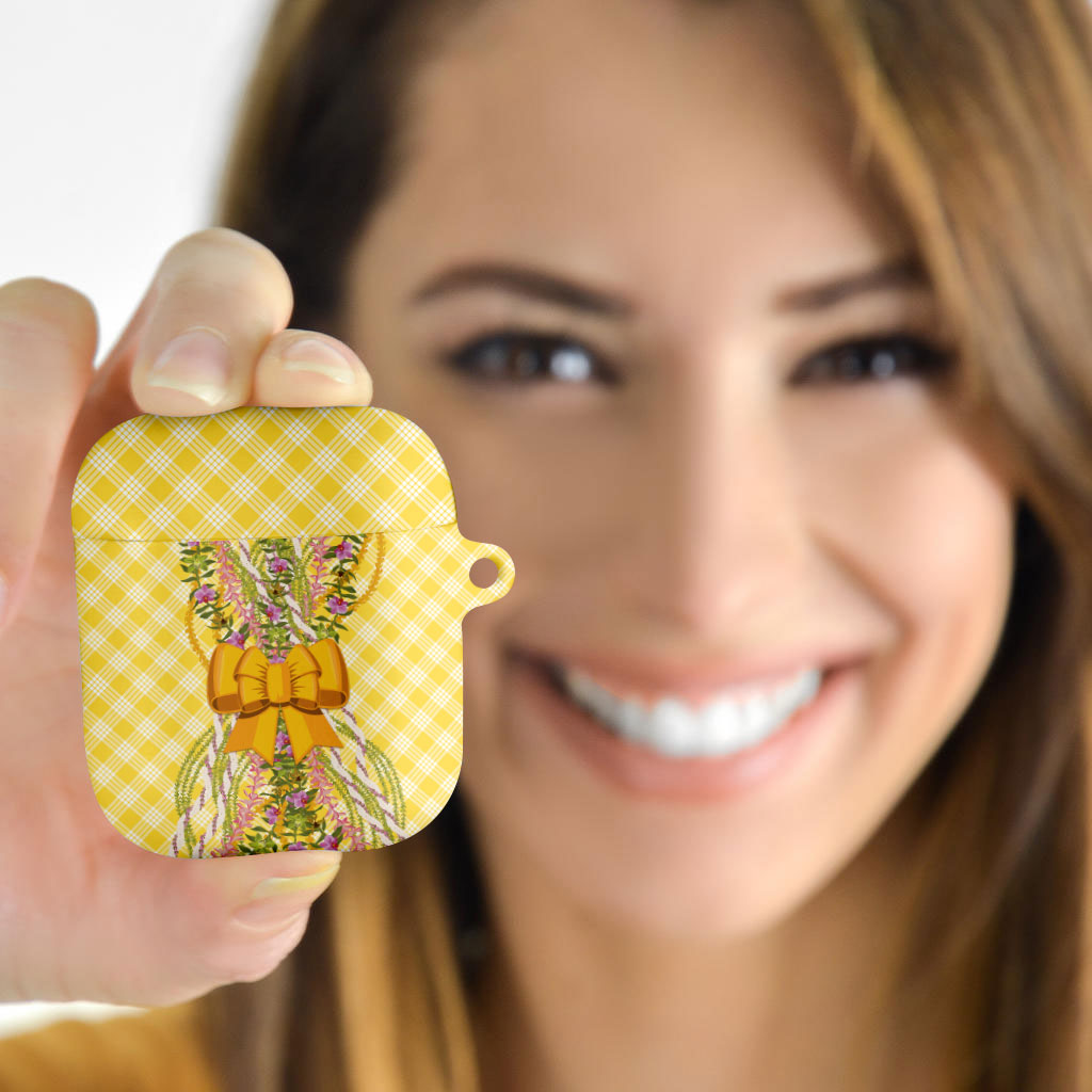 Hawaii Palaka Pikake Lokelani Plumeria AirPods Case Melemele Coquette Bow LT01 - Polynesian Pride