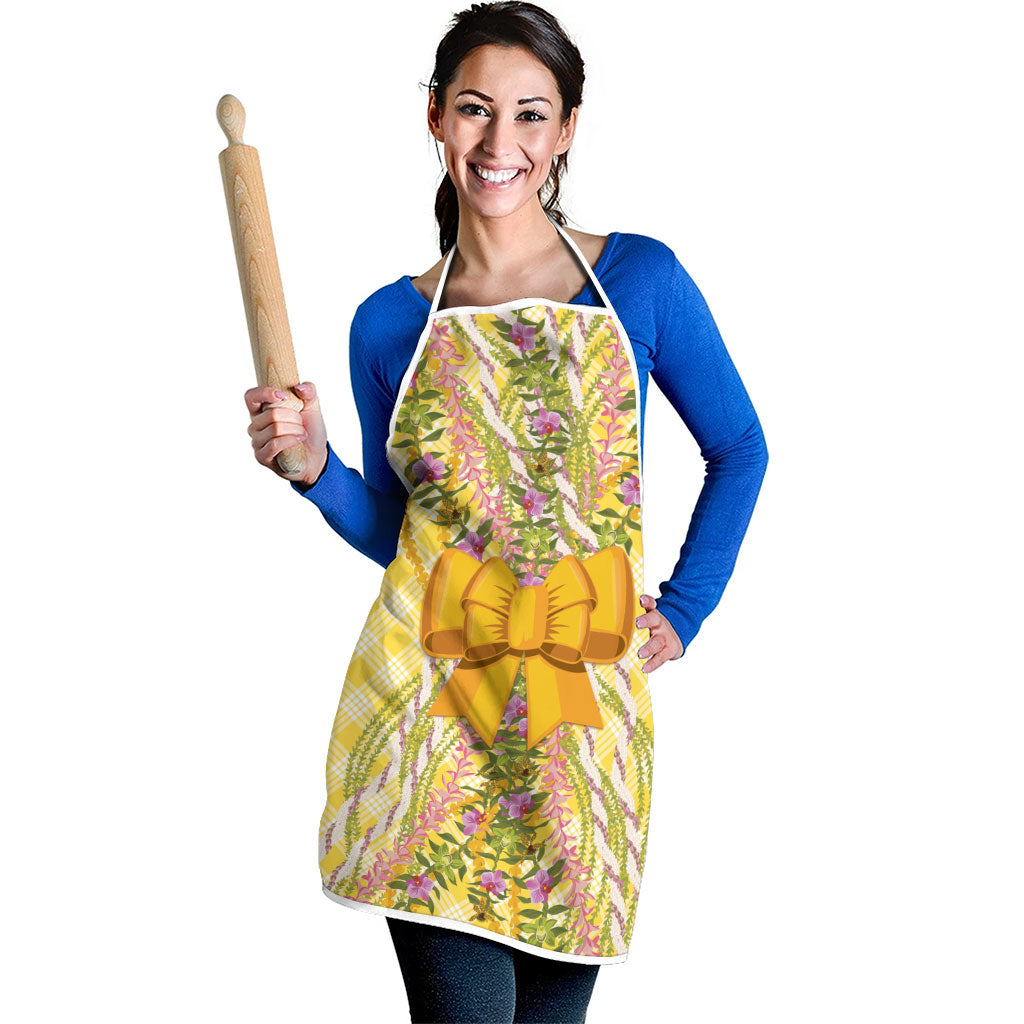 Hawaii Palaka Pikake Lokelani Plumeria Apron Melemele Coquette Bow LT01 - Polynesian Pride