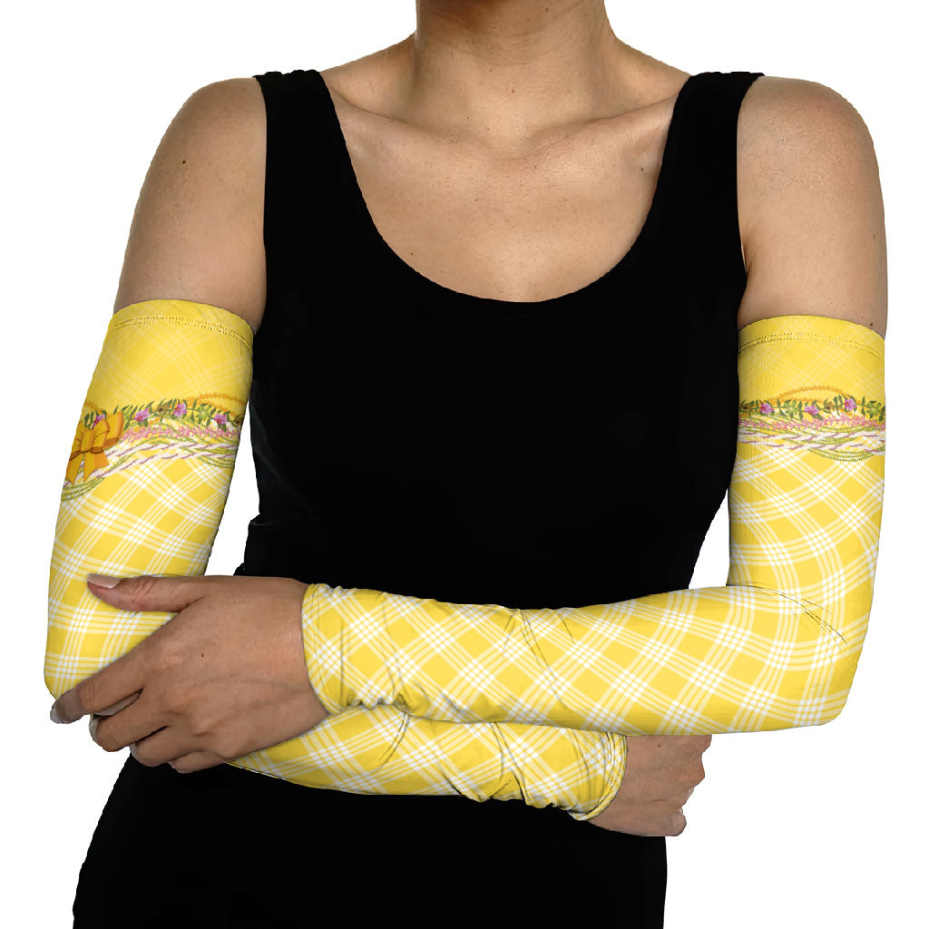 Hawaii Palaka Pikake Lokelani Plumeria Arm Sleeves Melemele Coquette Bow LT01 - Polynesian Pride