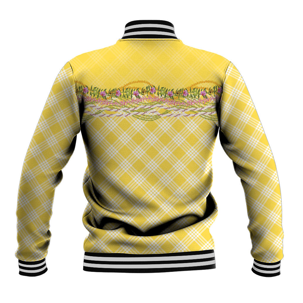 Hawaii Palaka Pikake Lokelani Plumeria Baseball Jacket Melemele Coquette Bow LT01 - Polynesian Pride