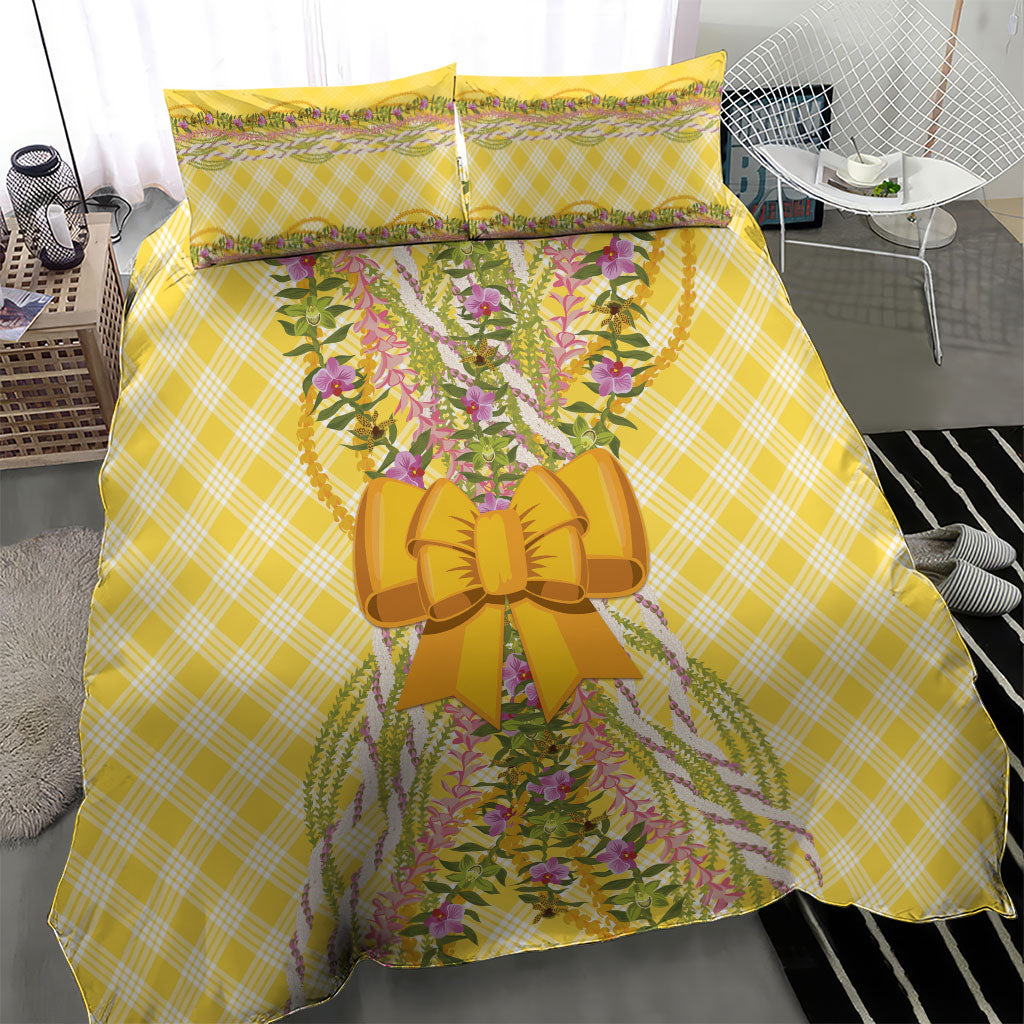 Hawaii Palaka Pikake Lokelani Plumeria Bedding Set Melemele Coquette Bow LT01 - Polynesian Pride