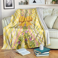 Hawaii Palaka Pikake Lokelani Plumeria Blanket Melemele Coquette Bow LT01 Yellow - Polynesian Pride