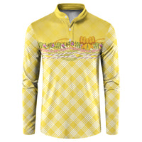 Hawaii Palaka Pikake Lokelani Plumeria Button Sweatshirt Melemele Coquette Bow LT01 Yellow - Polynesian Pride