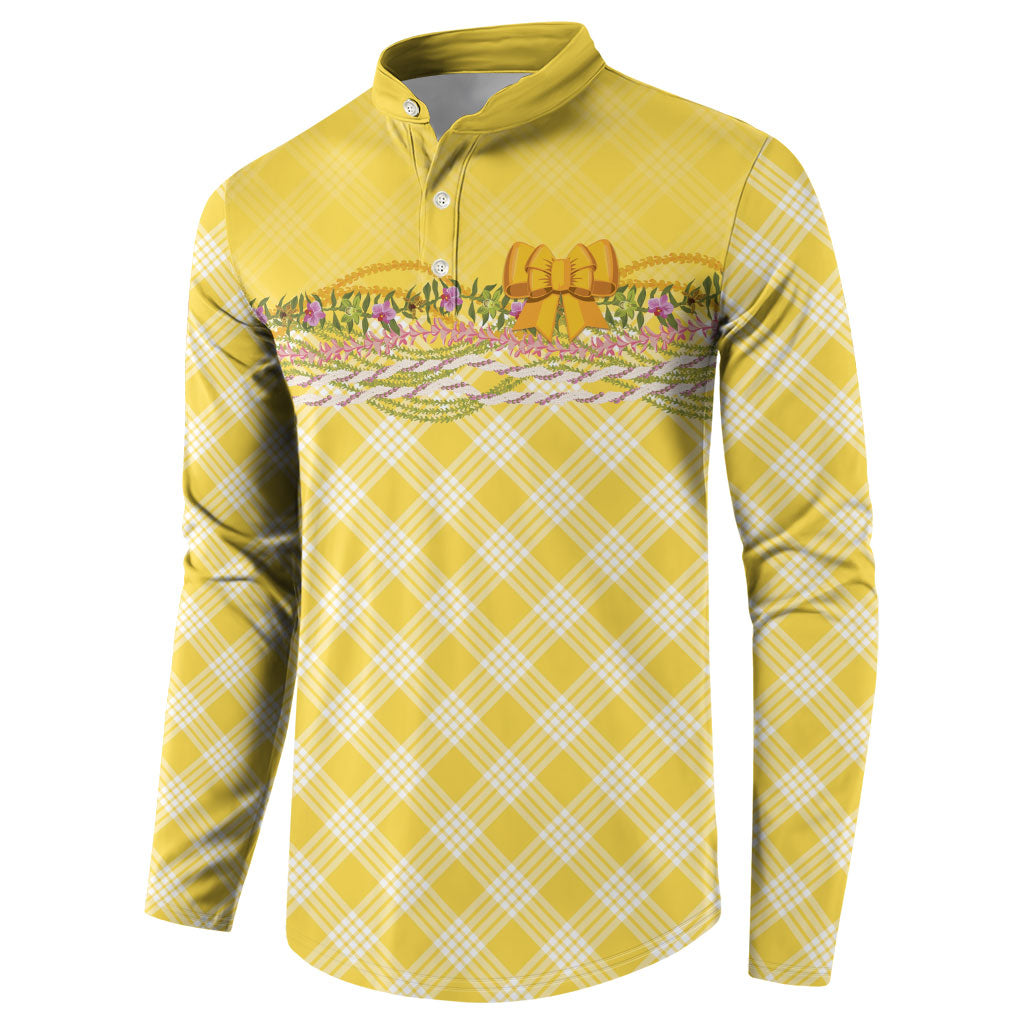 Hawaii Palaka Pikake Lokelani Plumeria Button Sweatshirt Melemele Coquette Bow LT01 - Polynesian Pride