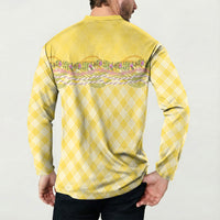 Hawaii Palaka Pikake Lokelani Plumeria Button Sweatshirt Melemele Coquette Bow LT01 - Polynesian Pride