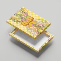 Hawaii Palaka Pikake Lokelani Plumeria Canvas Wall Art Melemele Coquette Bow LT01 - Polynesian Pride