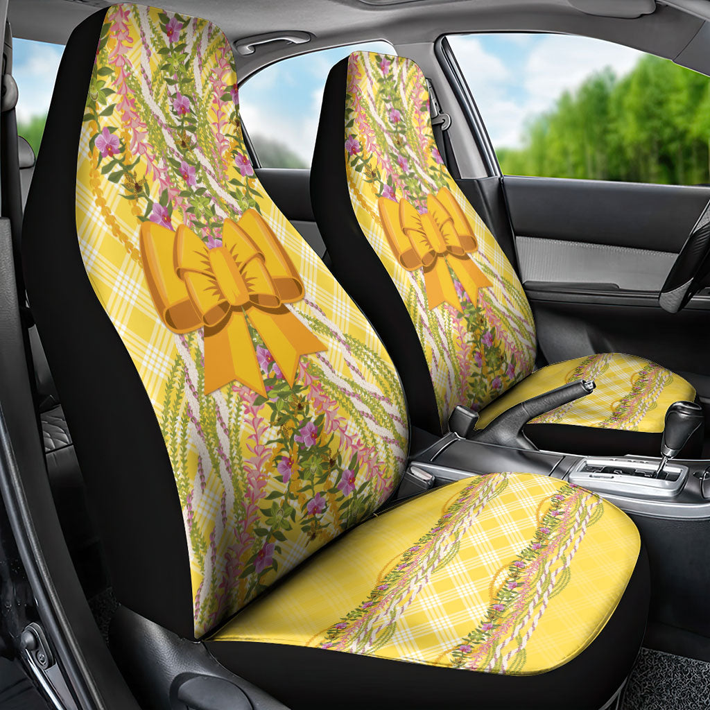 Hawaii Palaka Pikake Lokelani Plumeria Car Seat Cover Melemele Coquette Bow LT01 - Polynesian Pride