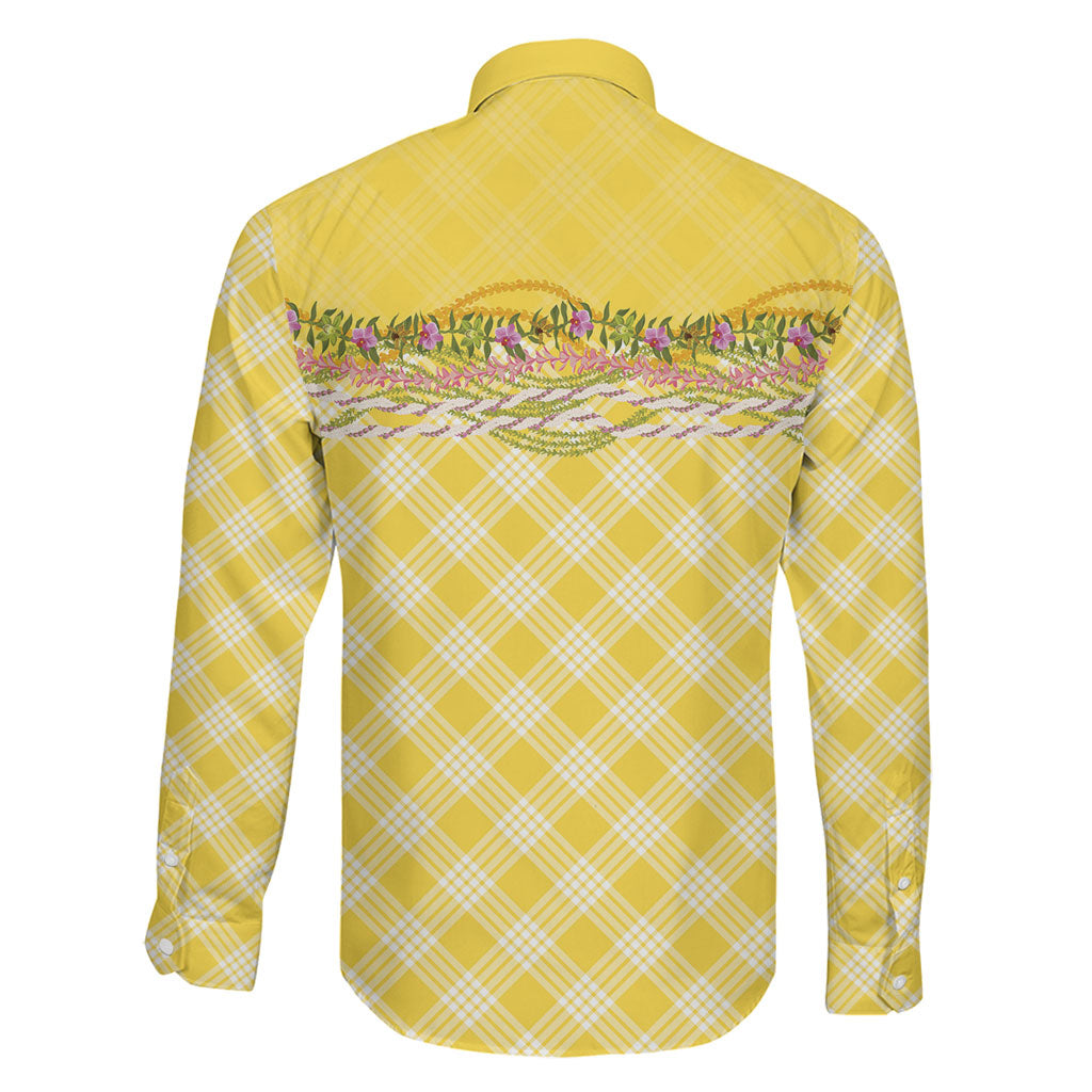 Hawaii Palaka Pikake Lokelani Plumeria Family Matching Long Sleeve Bodycon Dress and Hawaiian Shirt Melemele Coquette Bow LT01 - Polynesian Pride