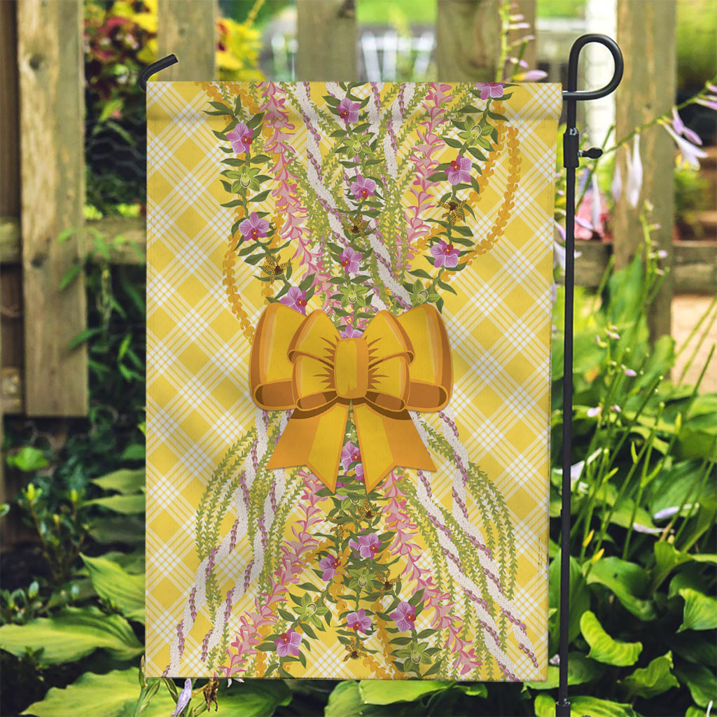 Hawaii Palaka Pikake Lokelani Plumeria Garden Flag Melemele Coquette Bow LT01 Garden Flag Yellow - Polynesian Pride