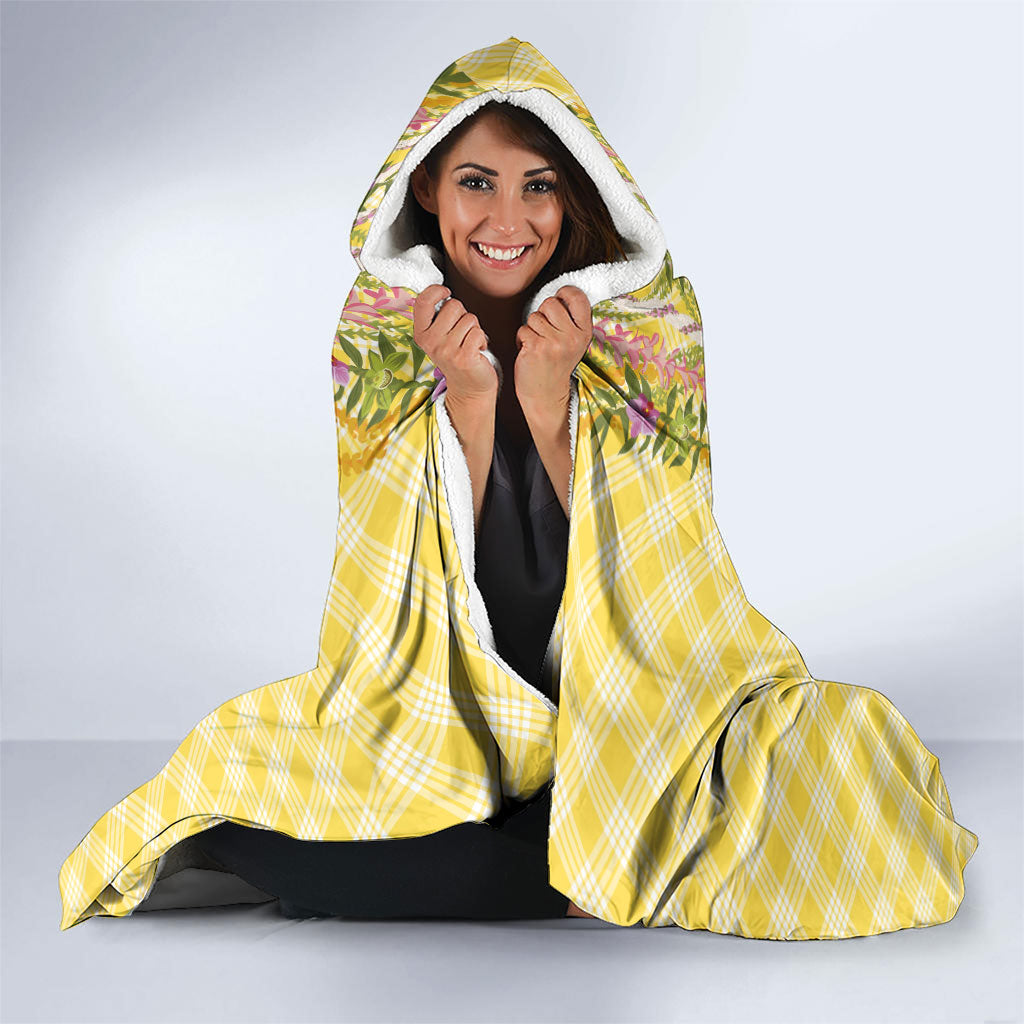 Hawaii Palaka Pikake Lokelani Plumeria Hooded Blanket Melemele Coquette Bow LT01 - Polynesian Pride
