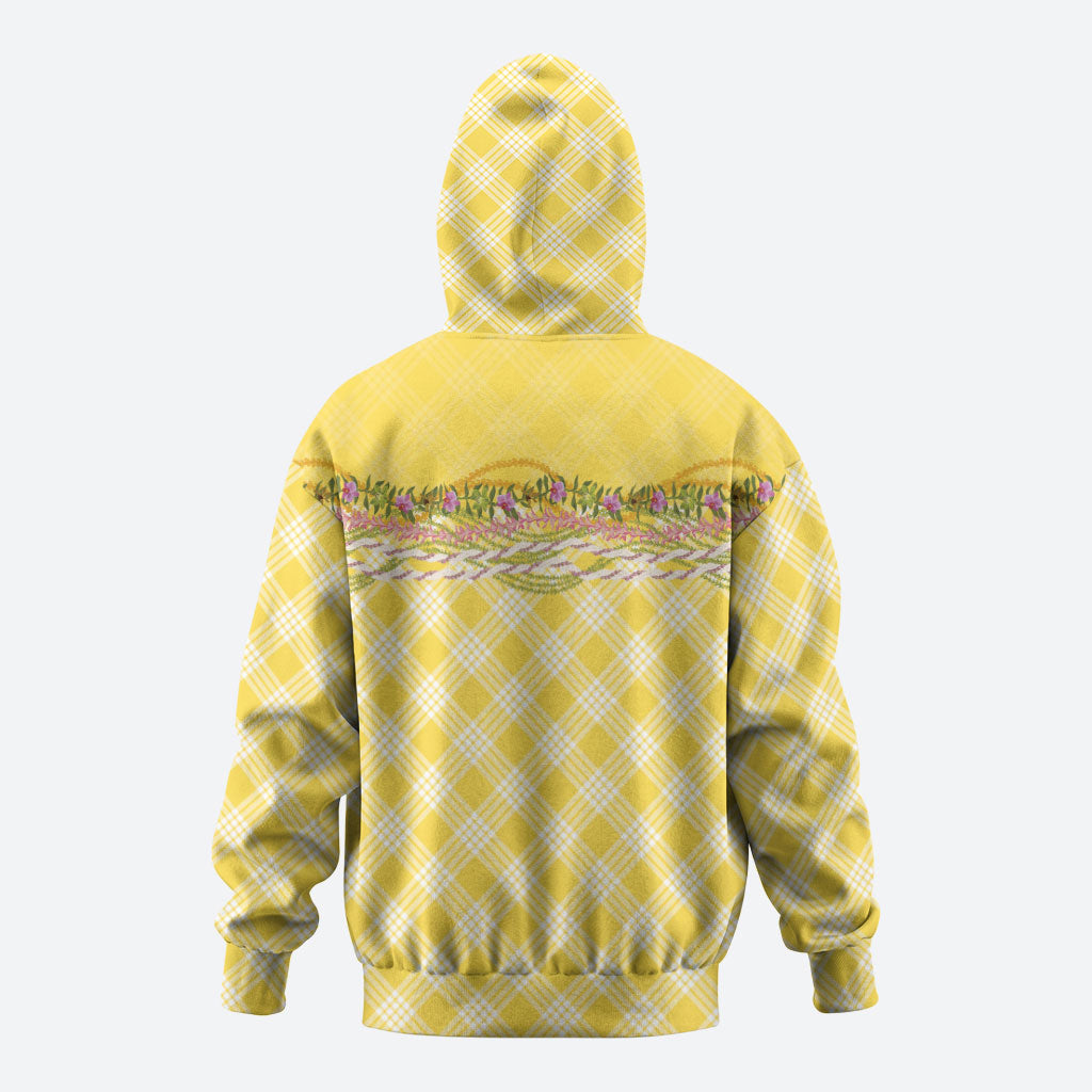 Hawaii Palaka Pikake Lokelani Plumeria Hoodie Melemele Coquette Bow LT01 - Polynesian Pride