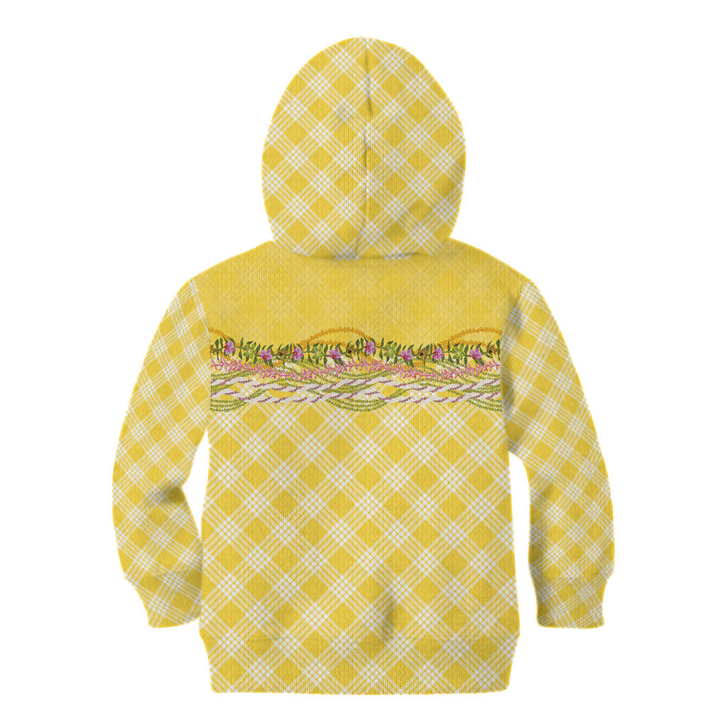 Hawaii Palaka Pikake Lokelani Plumeria Kid Hoodie Melemele Coquette Bow LT01 - Polynesian Pride