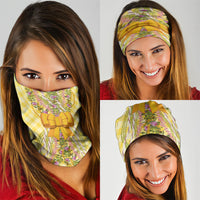 Hawaii Palaka Pikake Lokelani Plumeria Neck Gaiter Melemele Coquette Bow LT01 - Polynesian Pride