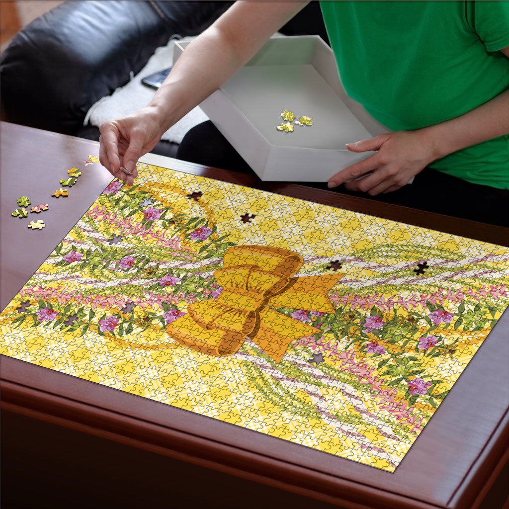 Hawaii Palaka Pikake Lokelani Plumeria Puzzle Melemele Coquette Bow LT01 - Polynesian Pride