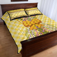 Hawaii Palaka Pikake Lokelani Plumeria Quilt Bed Set Melemele Coquette Bow LT01 - Polynesian Pride