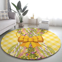 Hawaii Palaka Pikake Lokelani Plumeria Round Carpet Melemele Coquette Bow LT01 - Polynesian Pride