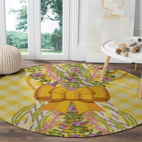 Hawaii Palaka Pikake Lokelani Plumeria Round Carpet Melemele Coquette Bow LT01 - Polynesian Pride