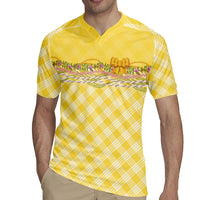 Hawaii Palaka Pikake Lokelani Plumeria Rugby Jersey Melemele Coquette Bow LT01 - Polynesian Pride