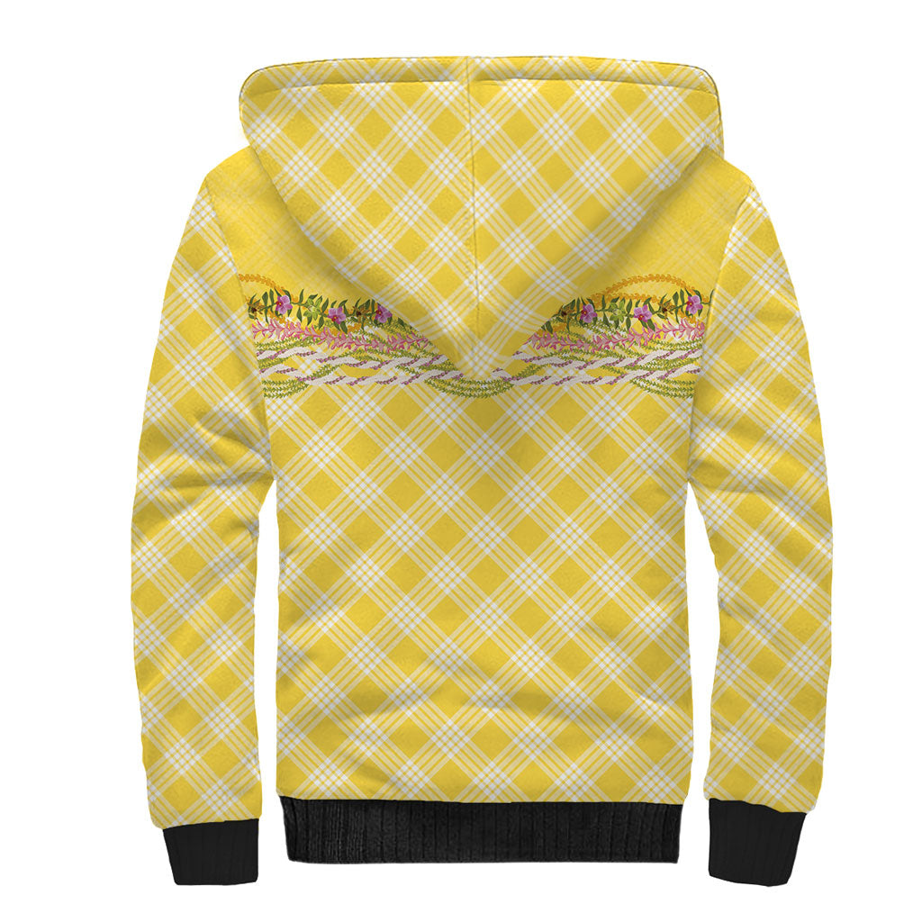 Hawaii Palaka Pikake Lokelani Plumeria Sherpa Hoodie Melemele Coquette Bow LT01 - Polynesian Pride