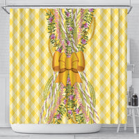 Hawaii Palaka Pikake Lokelani Plumeria Shower Curtain Melemele Coquette Bow LT01 - Polynesian Pride