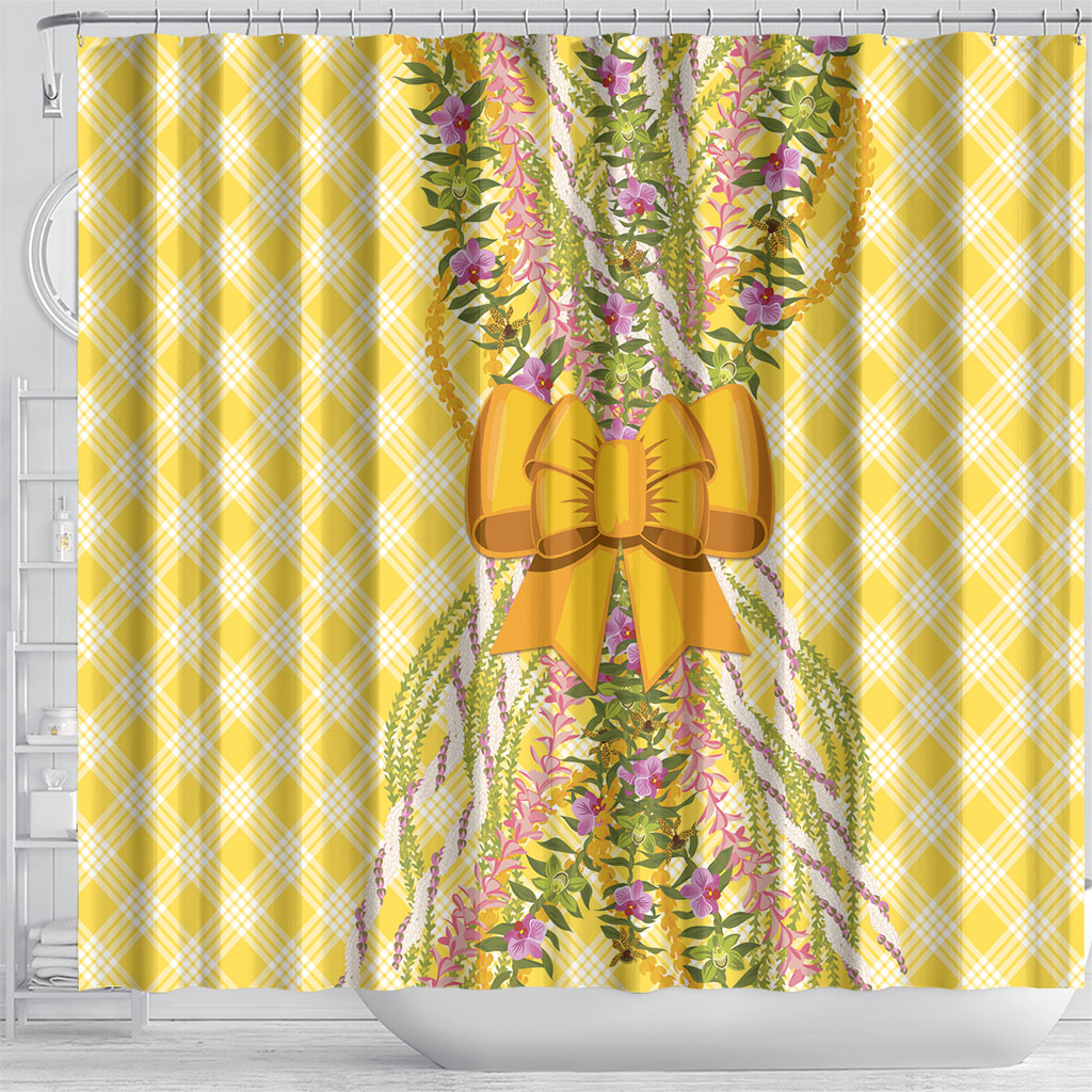 Hawaii Palaka Pikake Lokelani Plumeria Shower Curtain Melemele Coquette Bow LT01 - Polynesian Pride