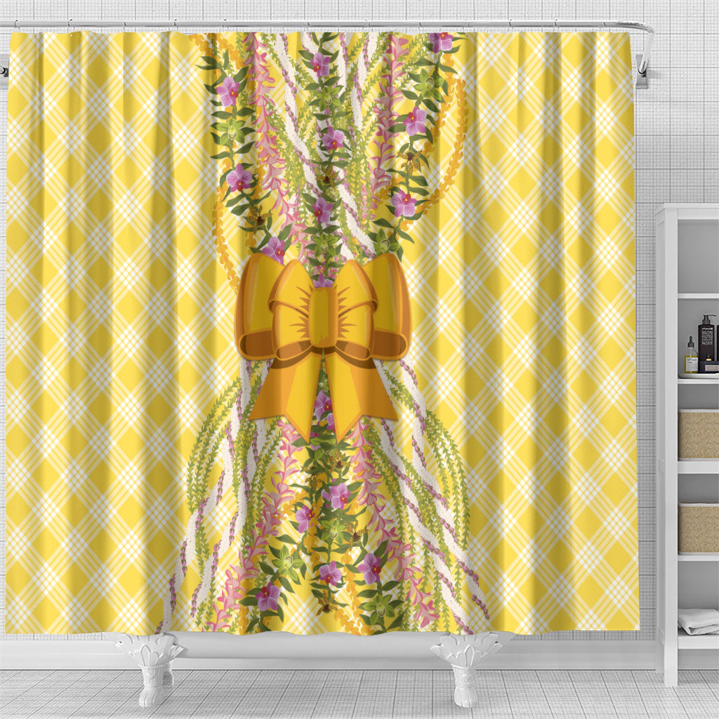 Hawaii Palaka Pikake Lokelani Plumeria Shower Curtain Melemele Coquette Bow LT01 - Polynesian Pride