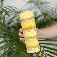 Hawaii Palaka Pikake Lokelani Plumeria Skinny Tumbler Melemele Coquette Bow LT01 - Polynesian Pride