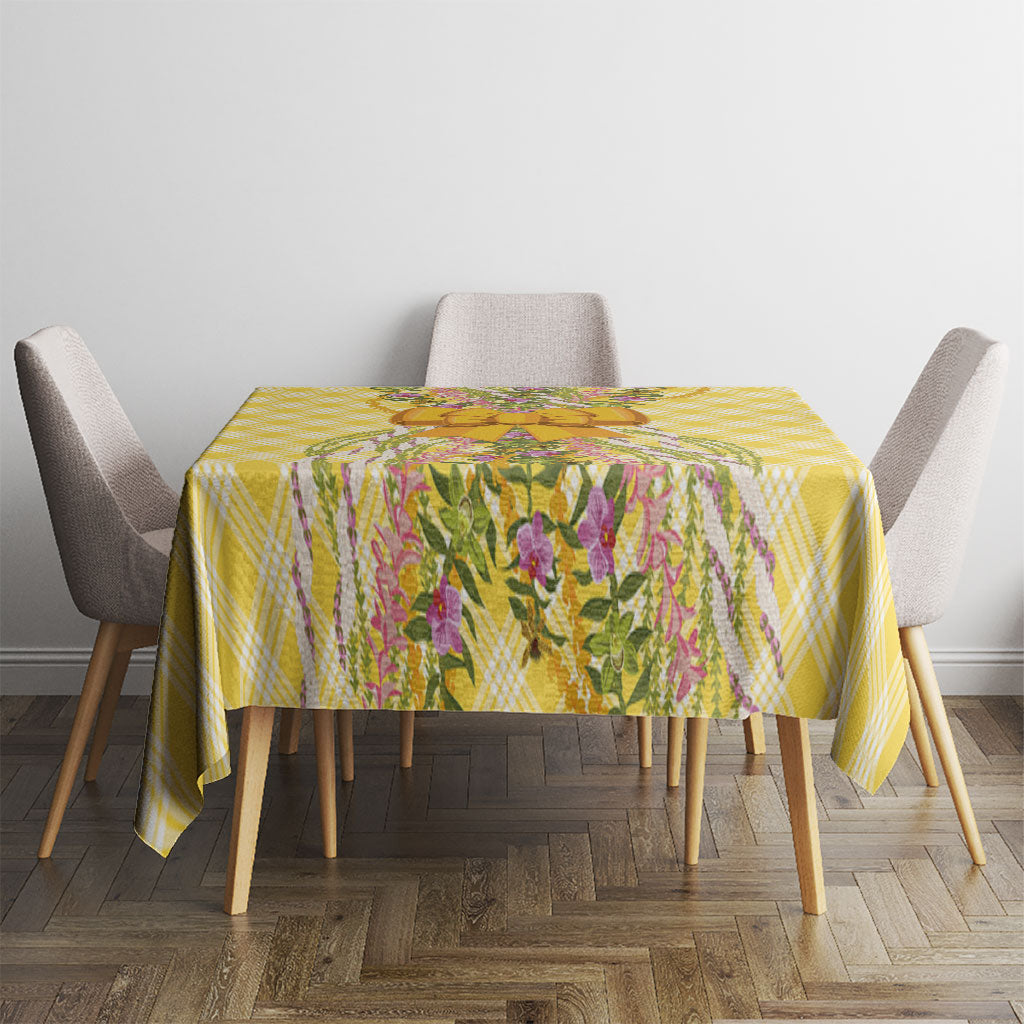 Hawaii Palaka Pikake Lokelani Plumeria Tablecloth Melemele Coquette Bow LT01 - Polynesian Pride