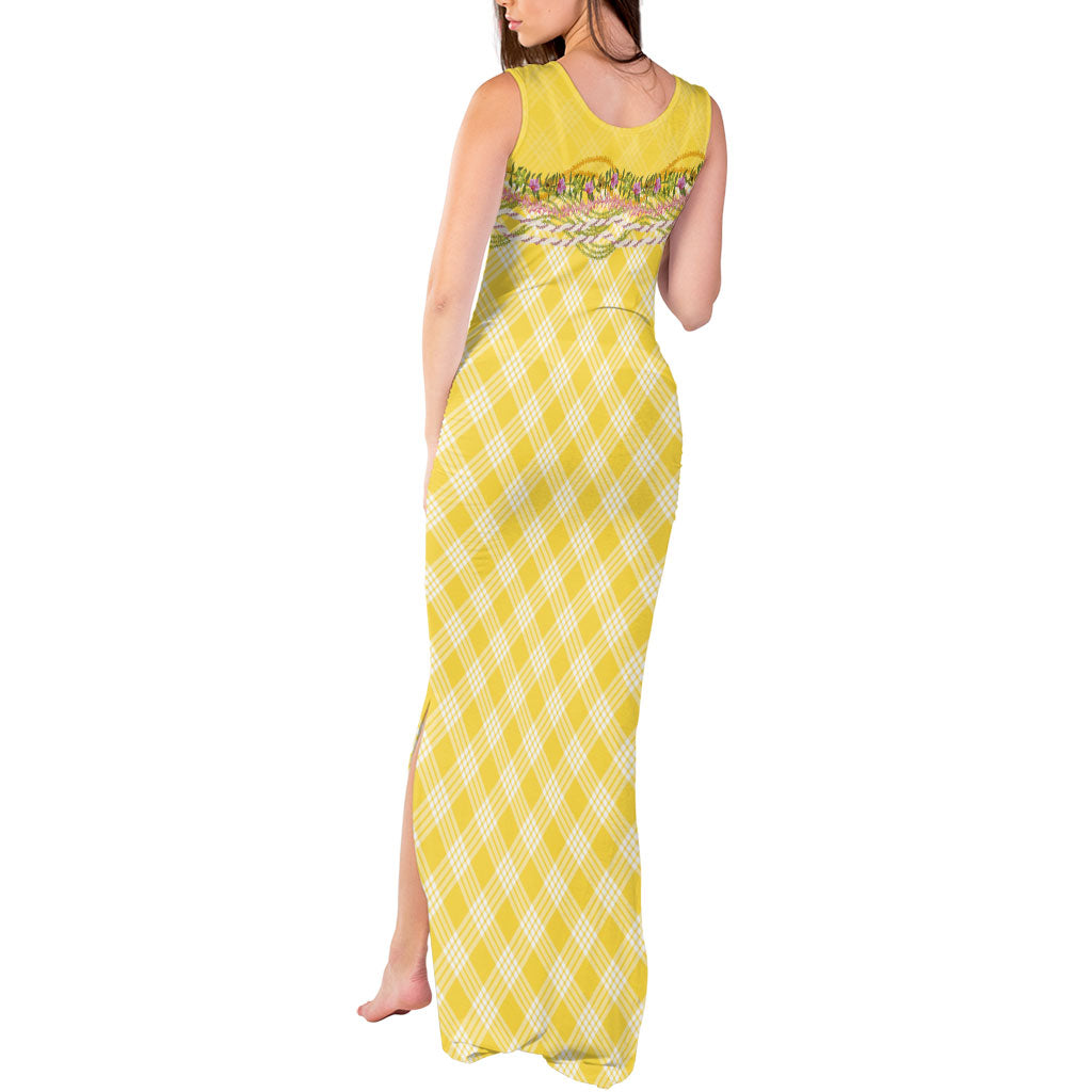 Hawaii Palaka Pikake Lokelani Plumeria Tank Maxi Dress Melemele Coquette Bow LT01 - Polynesian Pride