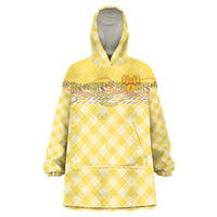 Hawaii Palaka Pikake Lokelani Plumeria Wearable Blanket Hoodie Melemele Coquette Bow LT01 One Size Yellow - Polynesian Pride
