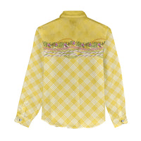 Hawaii Palaka Pikake Lokelani Plumeria Women Casual Shirt Melemele Coquette Bow LT01 - Polynesian Pride