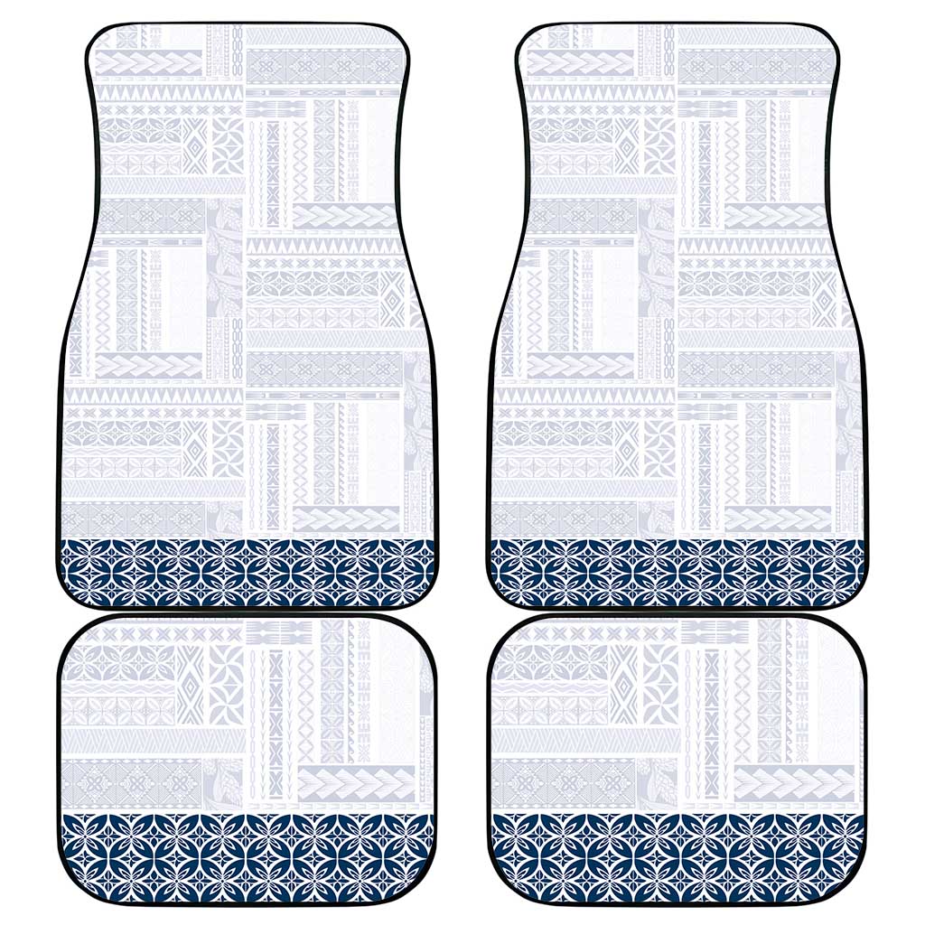 Samoa Siapo Blue Trimmed Car Mats Samoa White Sunday - Polynesian Pride