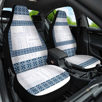 Samoa Siapo Blue Trimmed Car Seat Cover Samoa White Sunday - Polynesian Pride