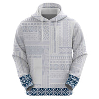 Samoa Siapo Blue Trimmed Hoodie Samoa White Sunday - Polynesian Pride