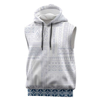 Samoa Siapo Blue Trimmed Sleeveless Hoodie Samoa White Sunday - Polynesian Pride