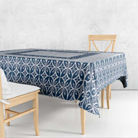 Samoa Siapo Blue Trimmed Tablecloth Samoa White Sunday - Polynesian Pride