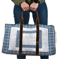 Samoa Siapo Blue Trimmed Travel Bag Samoa White Sunday - Polynesian Pride